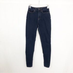 No Boundaries High Rise Skinny Jeans, Size 3, Dark Wash Blue